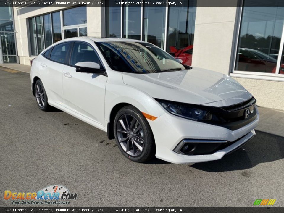 2020 Honda Civic EX Sedan Platinum White Pearl / Black Photo #2