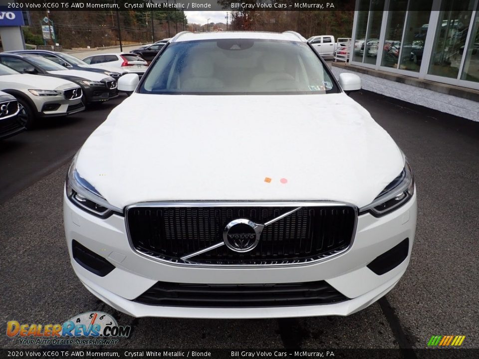 2020 Volvo XC60 T6 AWD Momentum Crystal White Metallic / Blonde Photo #6