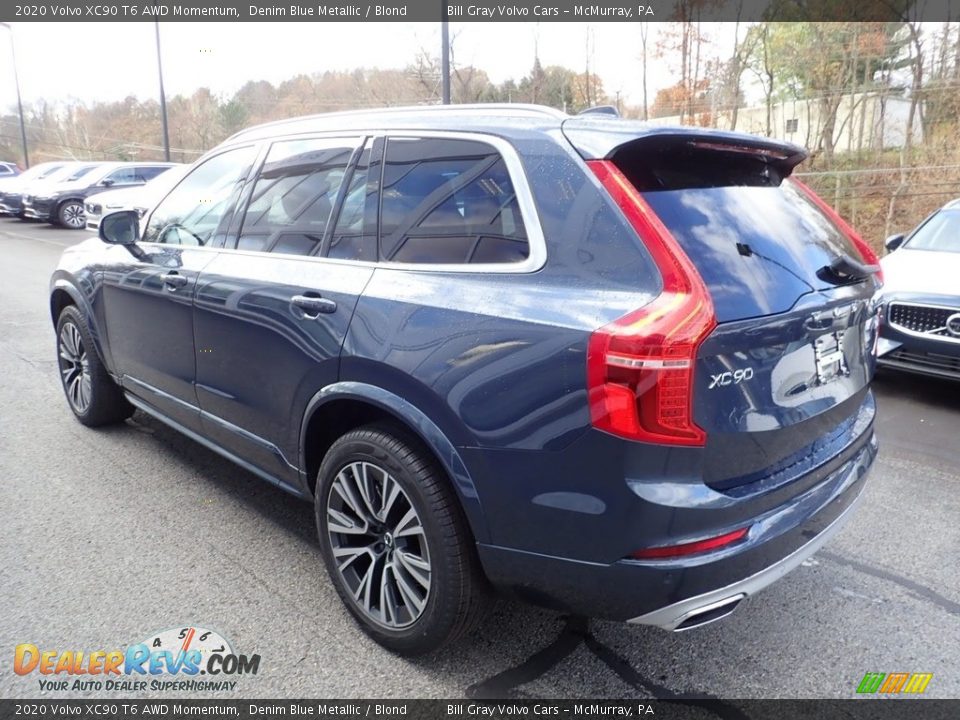 2020 Volvo XC90 T6 AWD Momentum Denim Blue Metallic / Blond Photo #4