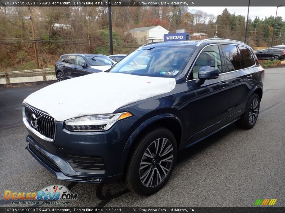 2020 Volvo XC90 T6 AWD Momentum Denim Blue Metallic / Blond Photo #5