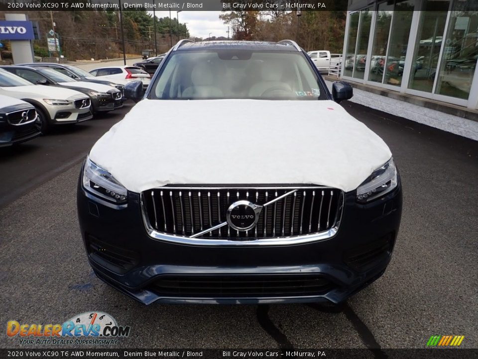 2020 Volvo XC90 T6 AWD Momentum Denim Blue Metallic / Blond Photo #6