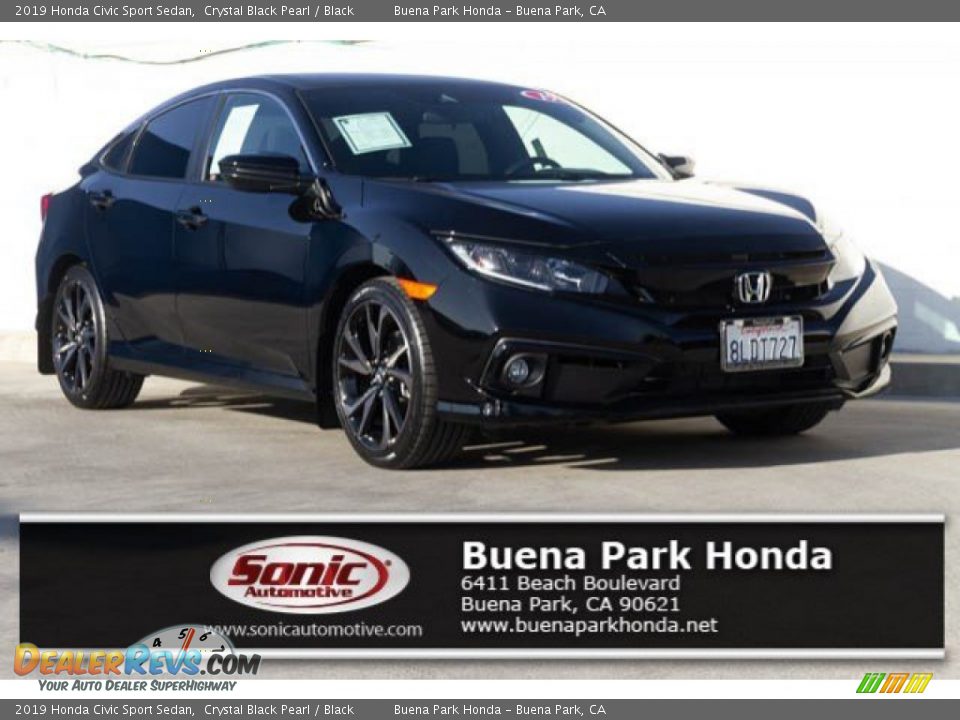 2019 Honda Civic Sport Sedan Crystal Black Pearl / Black Photo #1