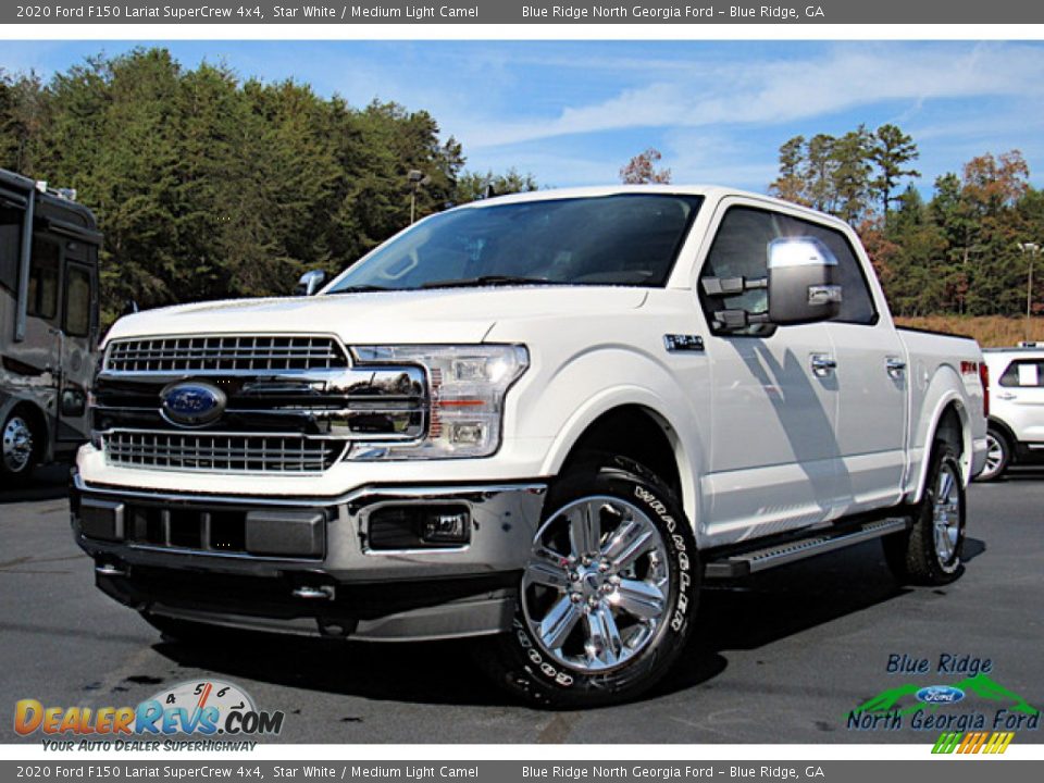 2020 Ford F150 Lariat SuperCrew 4x4 Star White / Medium Light Camel Photo #1