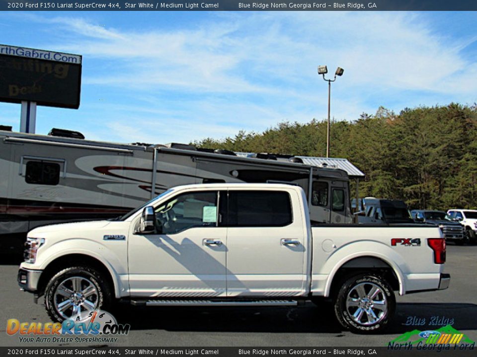 2020 Ford F150 Lariat SuperCrew 4x4 Star White / Medium Light Camel Photo #2