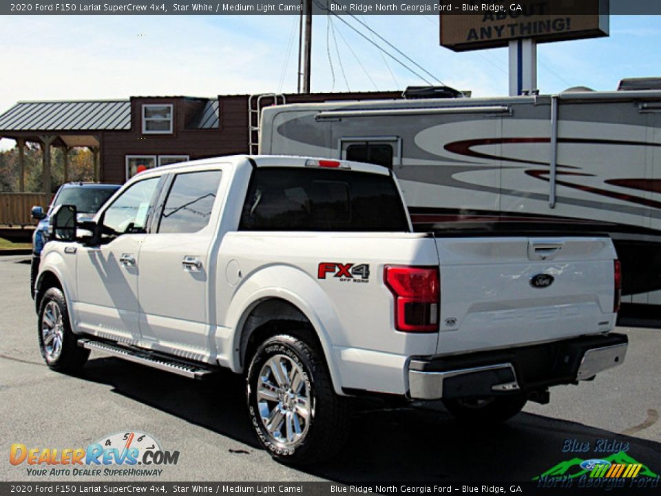 2020 Ford F150 Lariat SuperCrew 4x4 Star White / Medium Light Camel Photo #3
