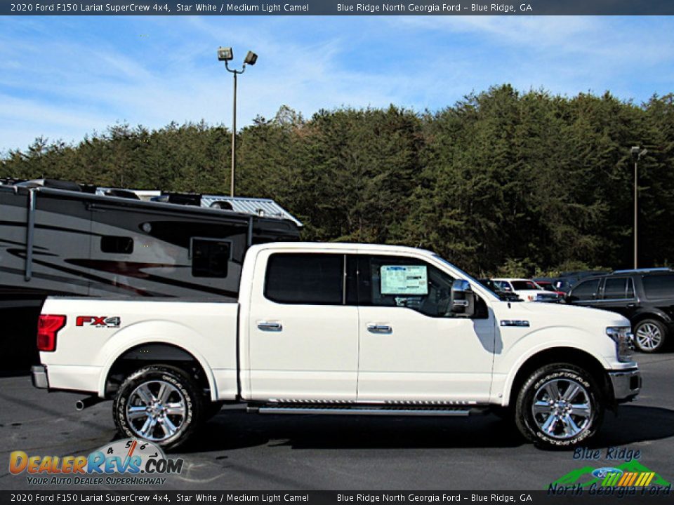 2020 Ford F150 Lariat SuperCrew 4x4 Star White / Medium Light Camel Photo #6