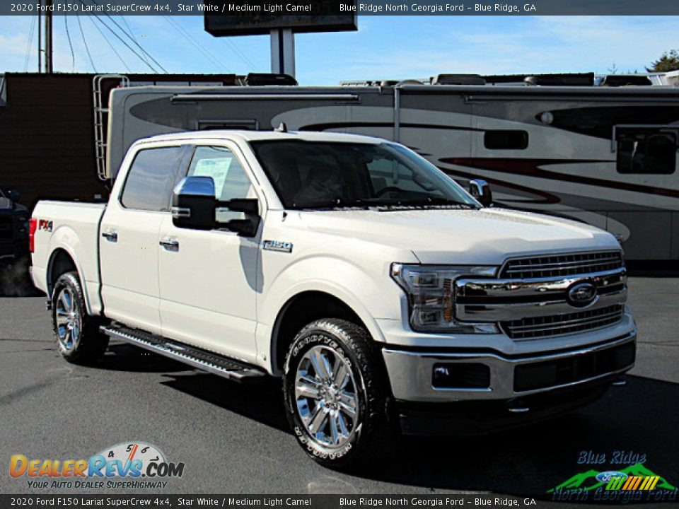 2020 Ford F150 Lariat SuperCrew 4x4 Star White / Medium Light Camel Photo #7
