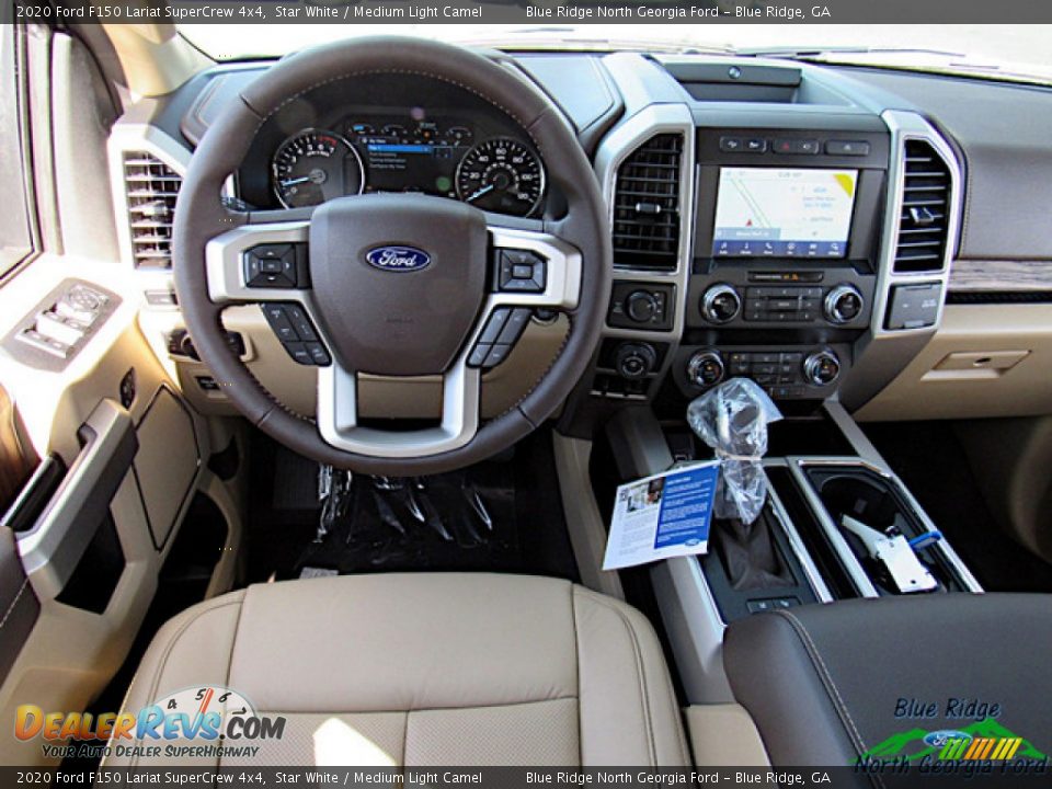 2020 Ford F150 Lariat SuperCrew 4x4 Star White / Medium Light Camel Photo #14