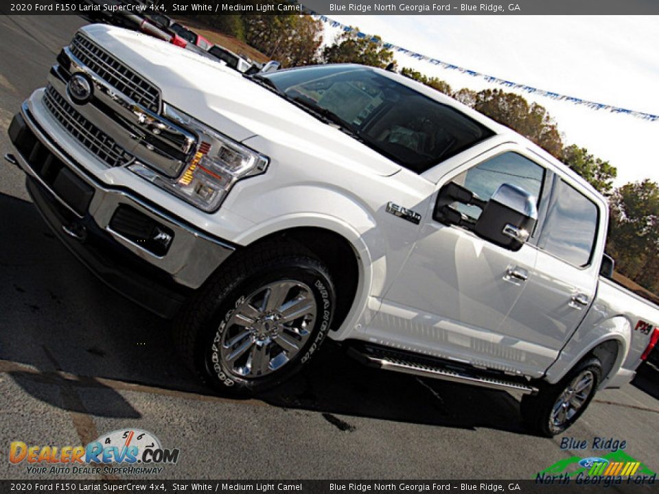 2020 Ford F150 Lariat SuperCrew 4x4 Star White / Medium Light Camel Photo #33