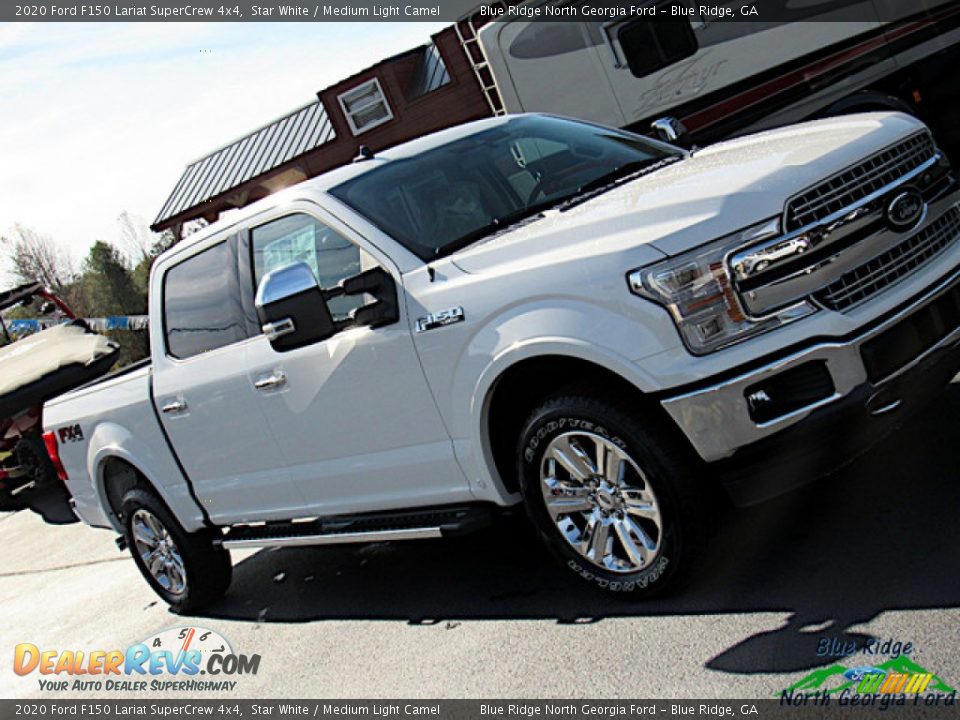 2020 Ford F150 Lariat SuperCrew 4x4 Star White / Medium Light Camel Photo #34