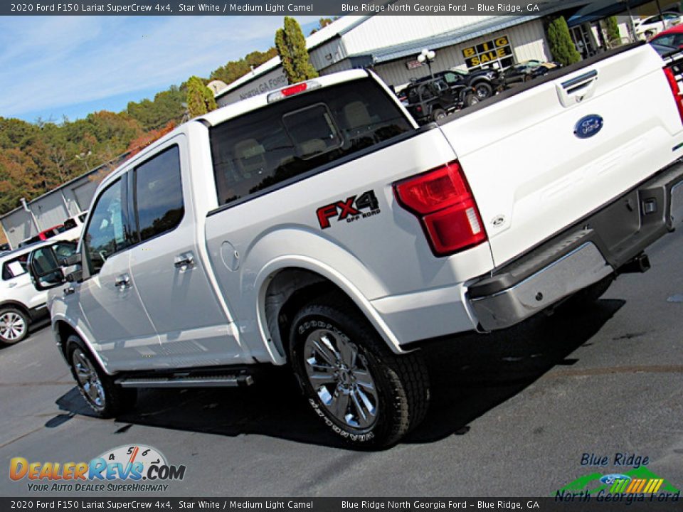 2020 Ford F150 Lariat SuperCrew 4x4 Star White / Medium Light Camel Photo #36