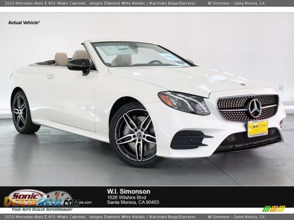 2020 Mercedes-Benz E 450 4Matic Cabriolet designo Diamond White Metallic / Macchiato Beige/Espresso Photo #1