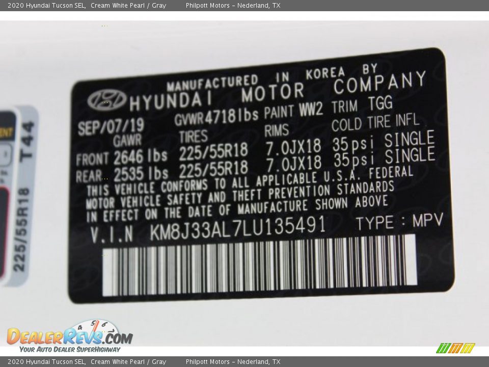 2020 Hyundai Tucson SEL Cream White Pearl / Gray Photo #24