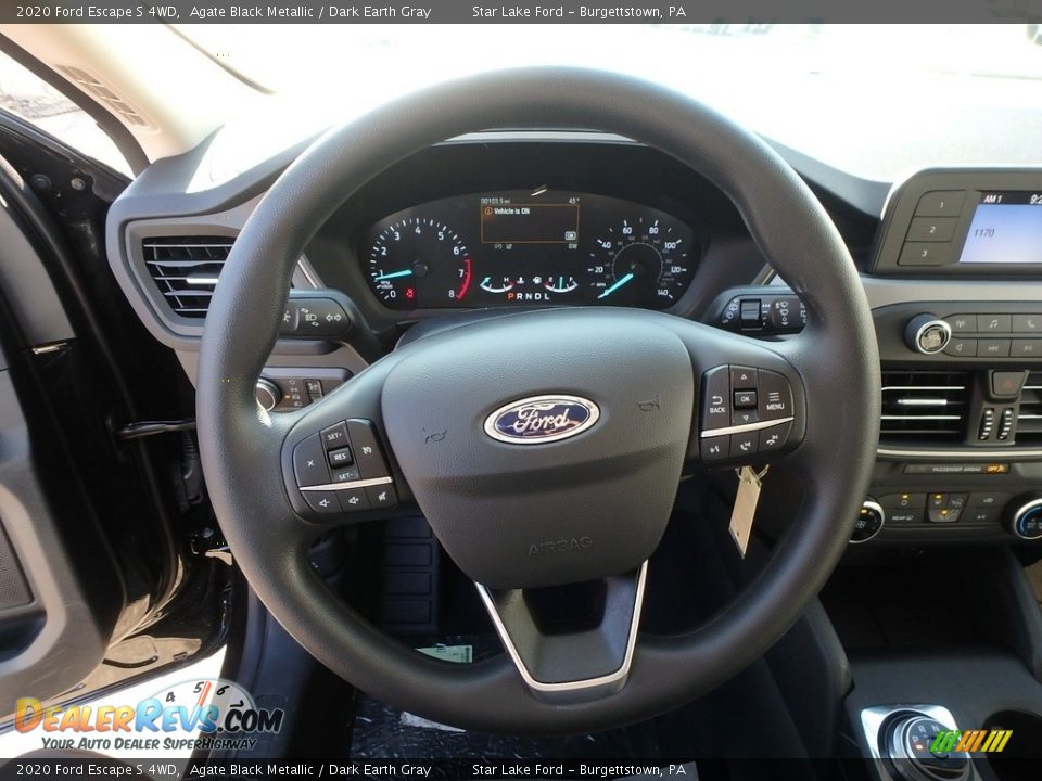 2020 Ford Escape S 4WD Agate Black Metallic / Dark Earth Gray Photo #15