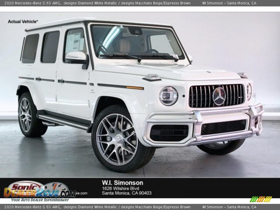 2020 Mercedes-Benz G 63 AMG designo Diamond White Metallic / designo Macchiato Beige/Espresso Brown Photo #1