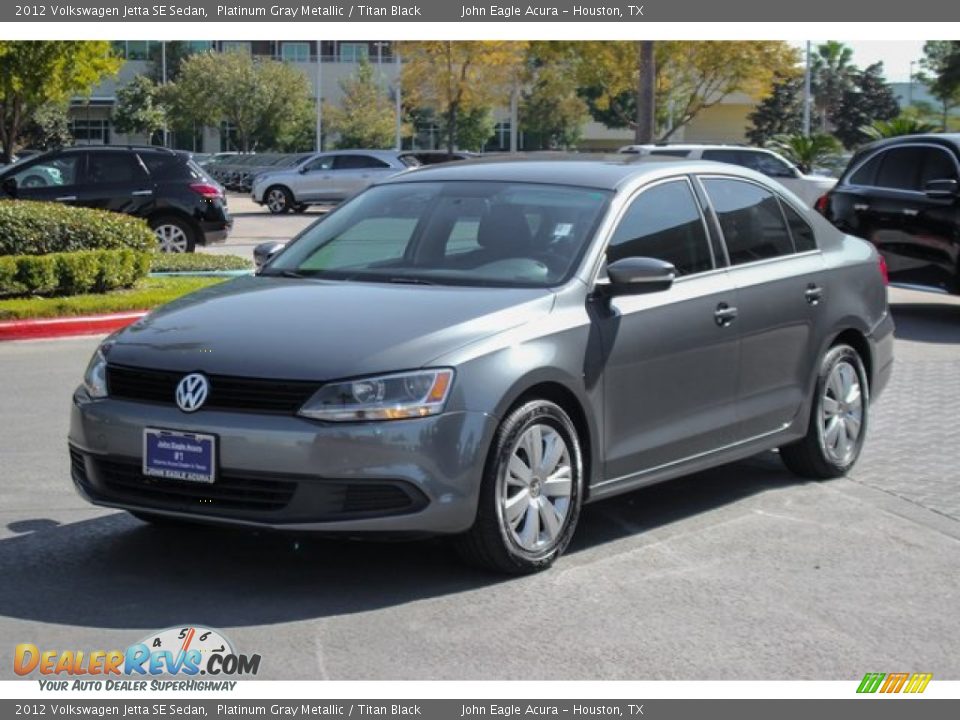 2012 Volkswagen Jetta SE Sedan Platinum Gray Metallic / Titan Black Photo #4