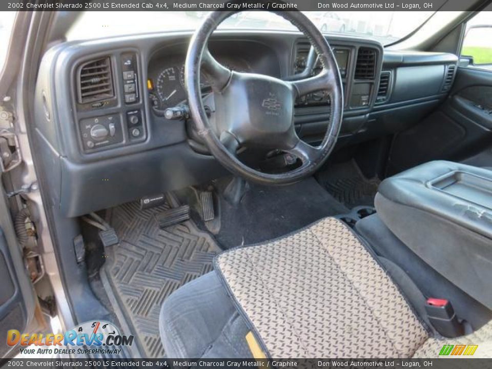 2002 Chevrolet Silverado 2500 LS Extended Cab 4x4 Medium Charcoal Gray Metallic / Graphite Photo #13