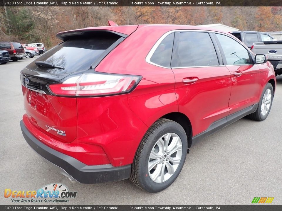 2020 Ford Edge Titanium AWD Rapid Red Metallic / Soft Ceramic Photo #2
