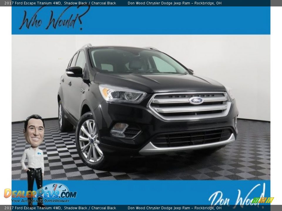 2017 Ford Escape Titanium 4WD Shadow Black / Charcoal Black Photo #1