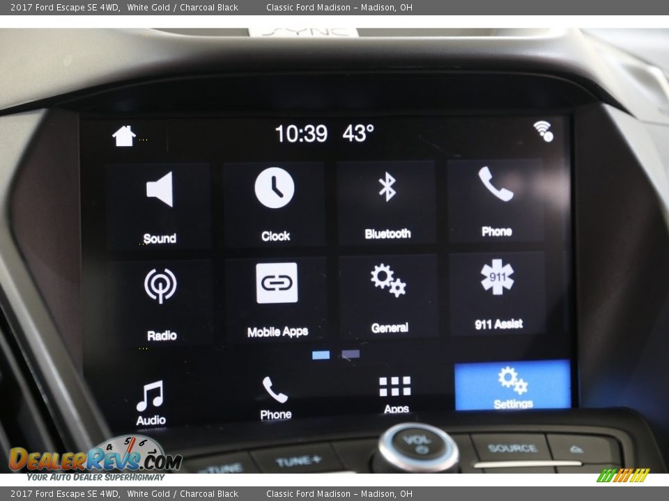 2017 Ford Escape SE 4WD White Gold / Charcoal Black Photo #12