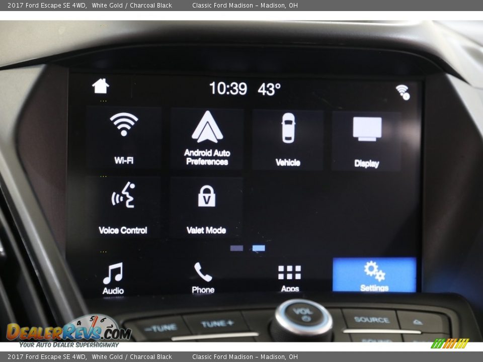 2017 Ford Escape SE 4WD White Gold / Charcoal Black Photo #13