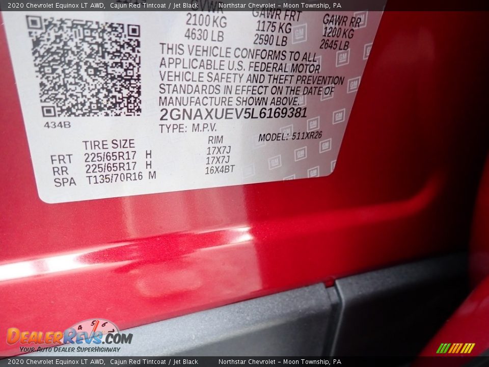 2020 Chevrolet Equinox LT AWD Cajun Red Tintcoat / Jet Black Photo #16