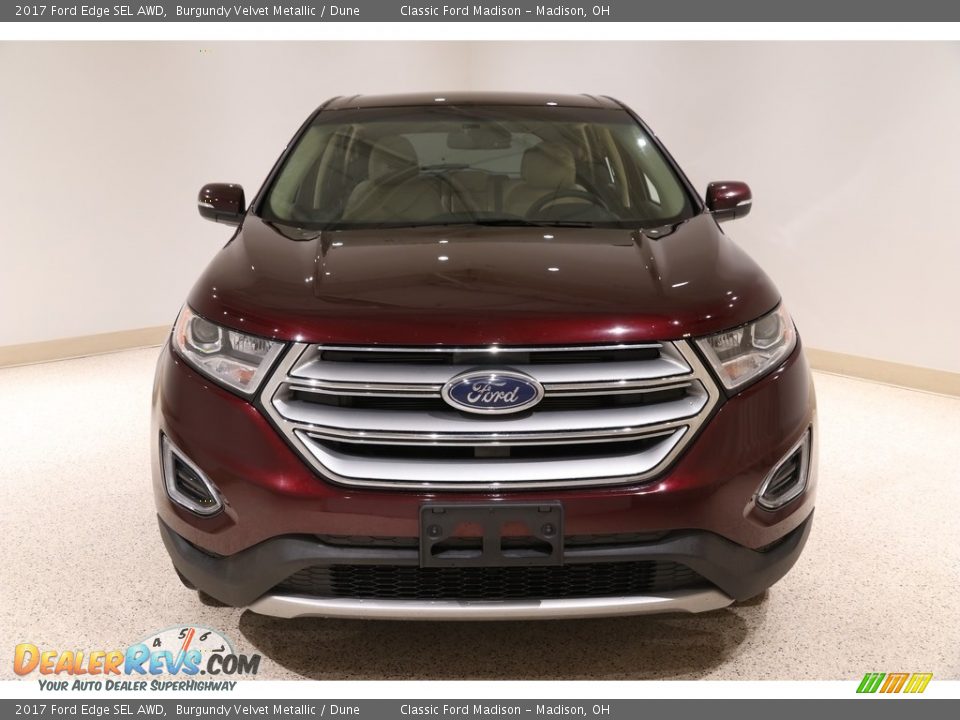 2017 Ford Edge SEL AWD Burgundy Velvet Metallic / Dune Photo #2