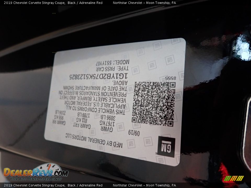 2019 Chevrolet Corvette Stingray Coupe Black / Adrenaline Red Photo #12