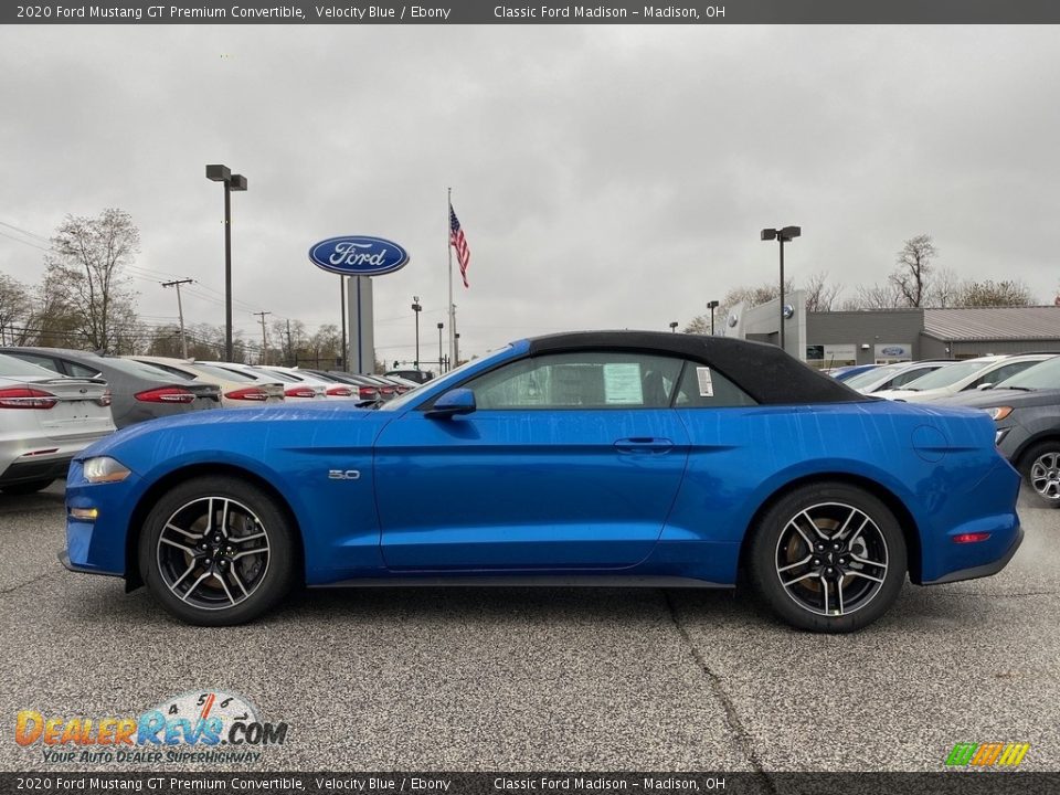 Velocity Blue 2020 Ford Mustang GT Premium Convertible Photo #2
