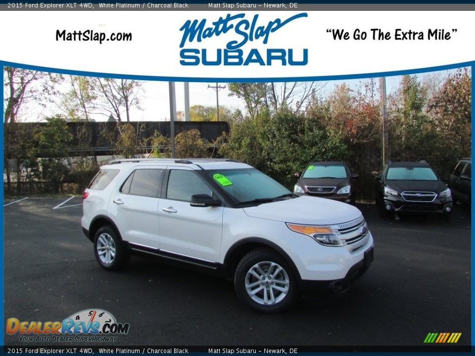 2015 Ford Explorer XLT 4WD White Platinum / Charcoal Black Photo #1