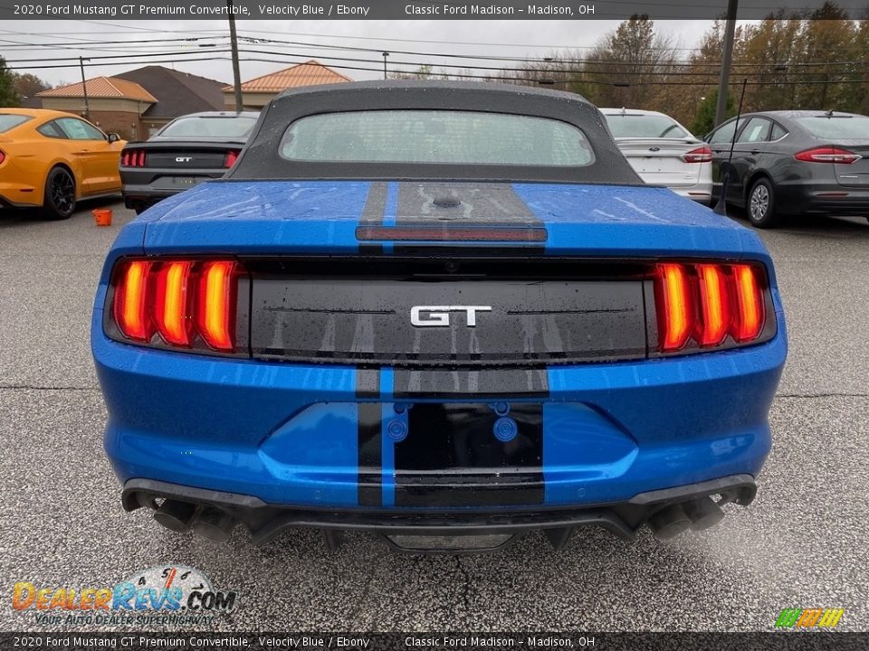 2020 Ford Mustang GT Premium Convertible Velocity Blue / Ebony Photo #3