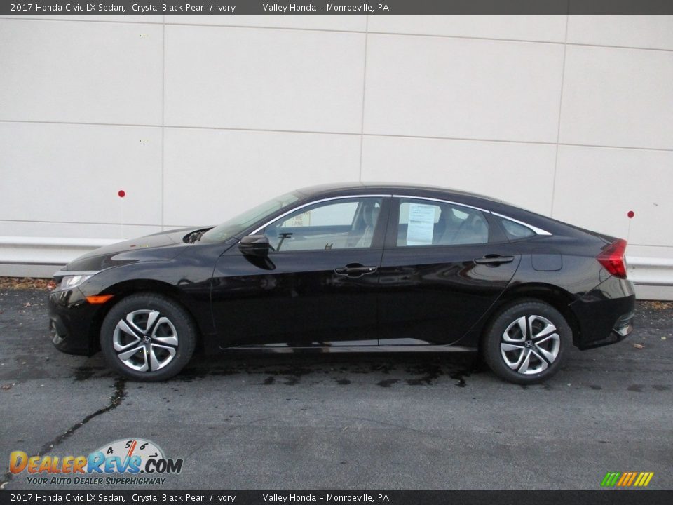 2017 Honda Civic LX Sedan Crystal Black Pearl / Ivory Photo #2