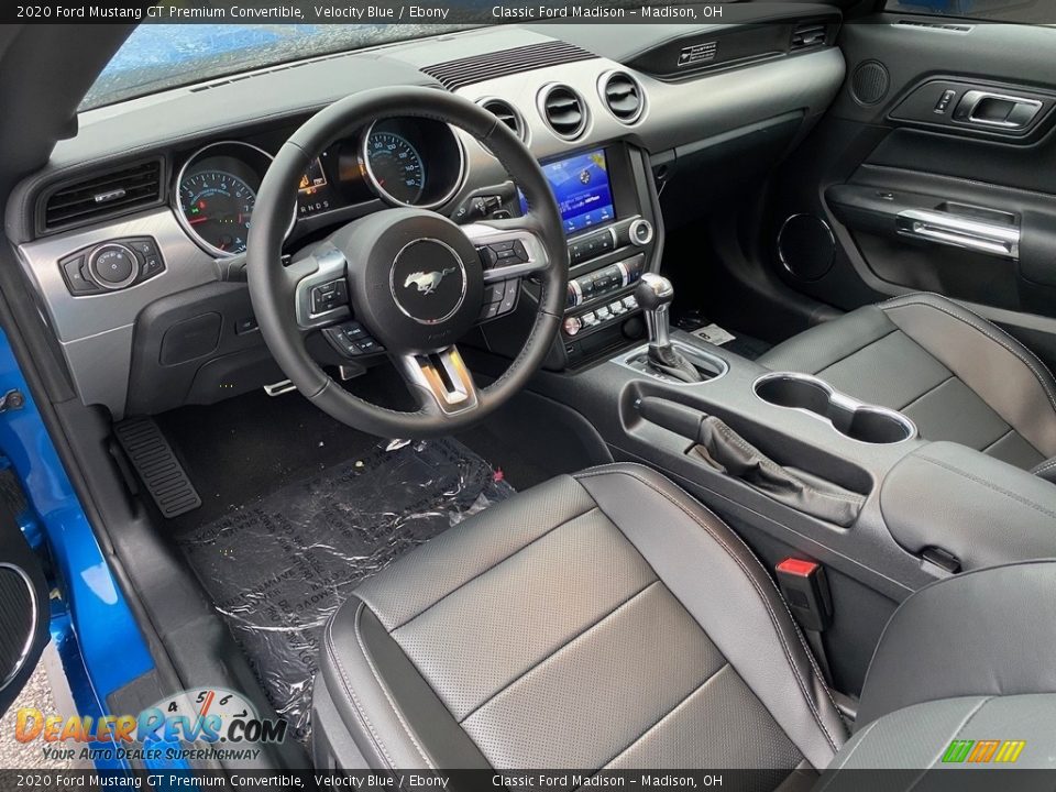 Ebony Interior - 2020 Ford Mustang GT Premium Convertible Photo #4