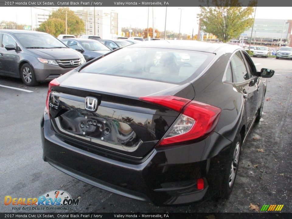2017 Honda Civic LX Sedan Crystal Black Pearl / Ivory Photo #5