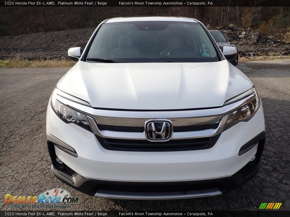 2020 Honda Pilot EX-L AWD Platinum White Pearl / Beige Photo #6