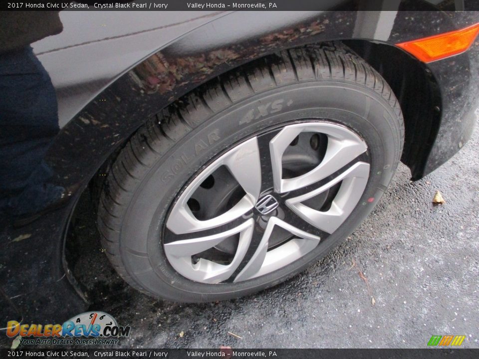 2017 Honda Civic LX Sedan Crystal Black Pearl / Ivory Photo #6