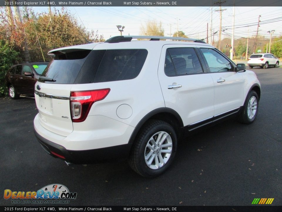 2015 Ford Explorer XLT 4WD White Platinum / Charcoal Black Photo #6