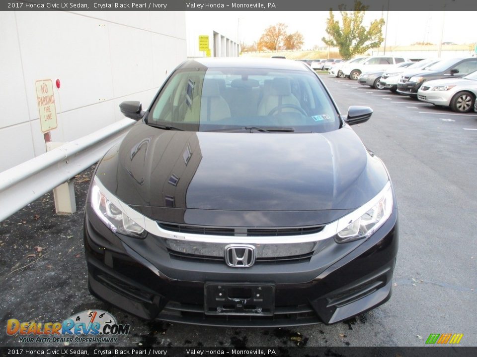 2017 Honda Civic LX Sedan Crystal Black Pearl / Ivory Photo #8
