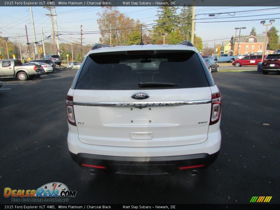 2015 Ford Explorer XLT 4WD White Platinum / Charcoal Black Photo #7