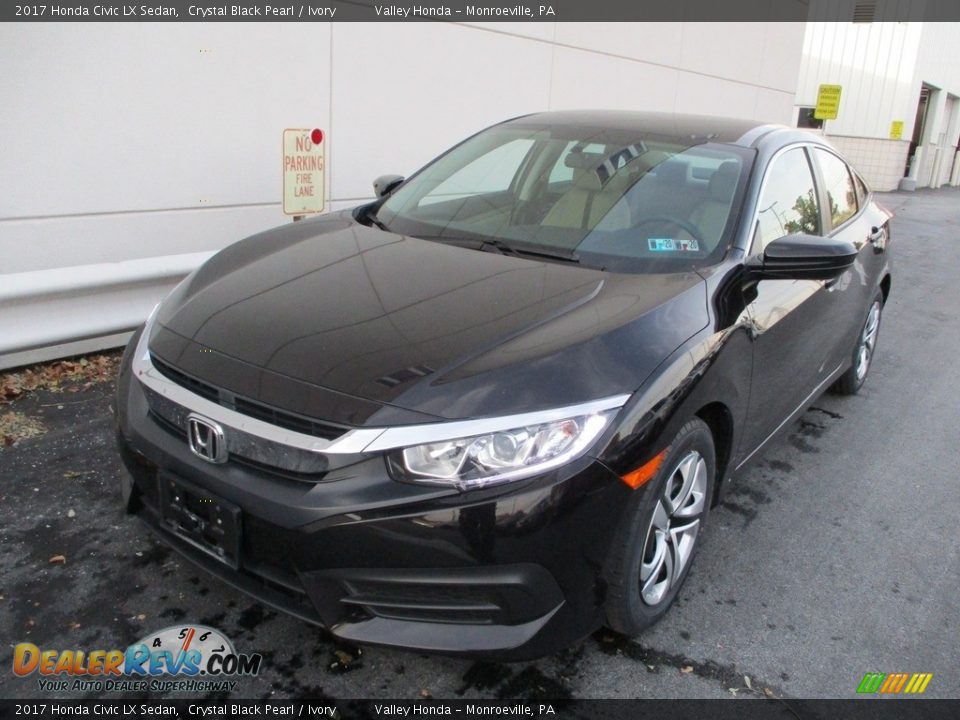 2017 Honda Civic LX Sedan Crystal Black Pearl / Ivory Photo #9