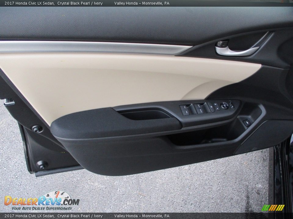 2017 Honda Civic LX Sedan Crystal Black Pearl / Ivory Photo #10