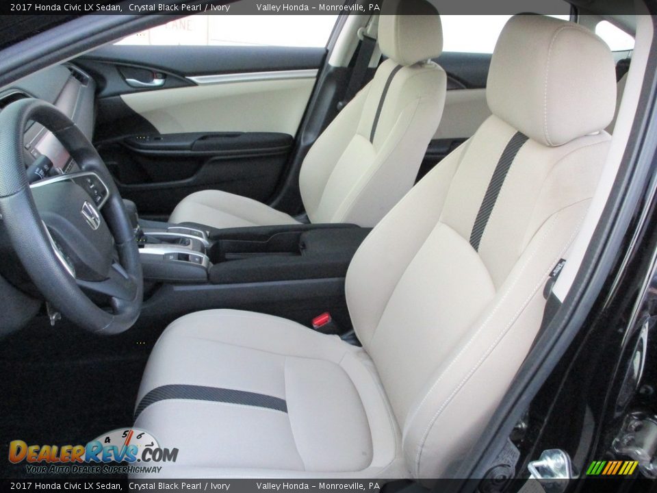 2017 Honda Civic LX Sedan Crystal Black Pearl / Ivory Photo #11