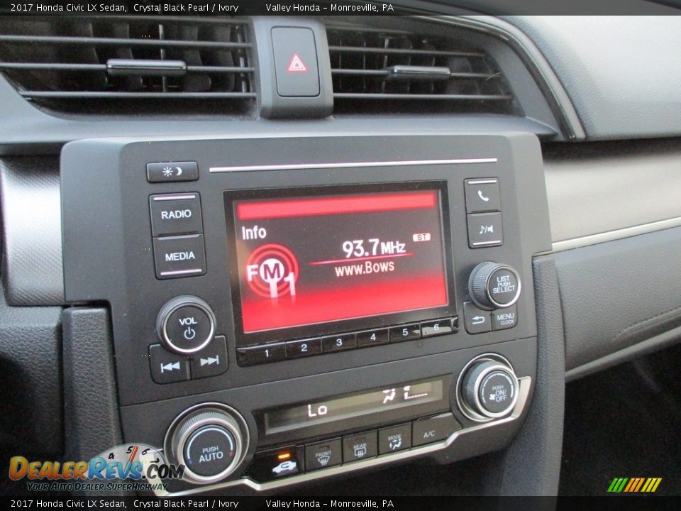 2017 Honda Civic LX Sedan Crystal Black Pearl / Ivory Photo #15