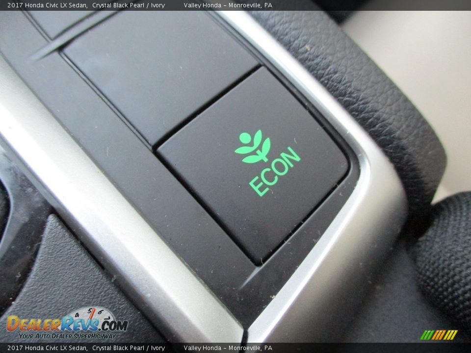 2017 Honda Civic LX Sedan Crystal Black Pearl / Ivory Photo #17