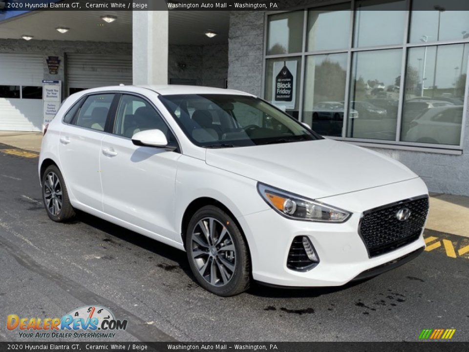 2020 Hyundai Elantra GT Ceramic White / Beige Photo #2