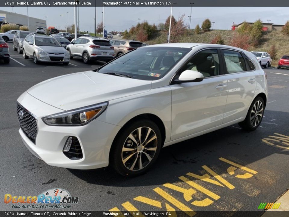 2020 Hyundai Elantra GT Ceramic White / Beige Photo #7