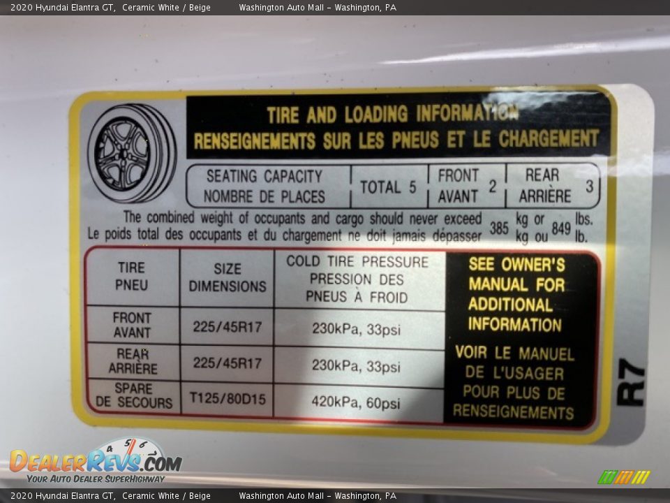 2020 Hyundai Elantra GT Ceramic White / Beige Photo #9