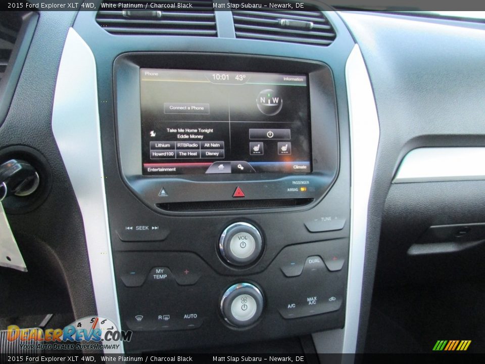 2015 Ford Explorer XLT 4WD White Platinum / Charcoal Black Photo #26