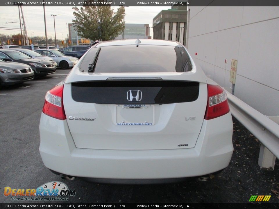 2012 Honda Accord Crosstour EX-L 4WD White Diamond Pearl / Black Photo #4