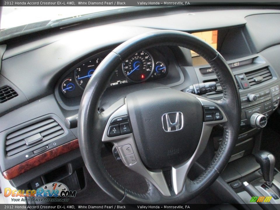2012 Honda Accord Crosstour EX-L 4WD White Diamond Pearl / Black Photo #17